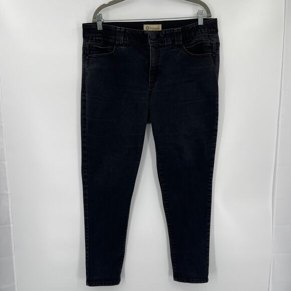 Democracy Ab Technology Crop Skinny Womens Jeans Sz 16 Black Slimming Stretchy - Picture 10 of 10